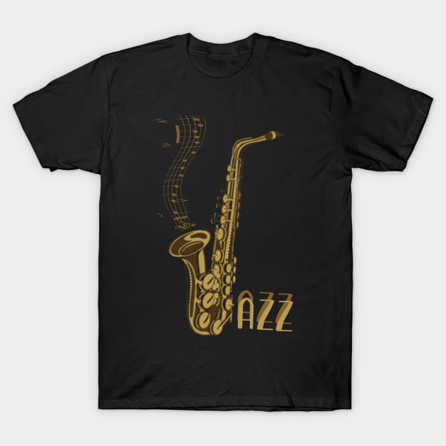 Jazz Music Gift Jazz Lover Saxophone Musician Band T-Shirt by TheCreekman